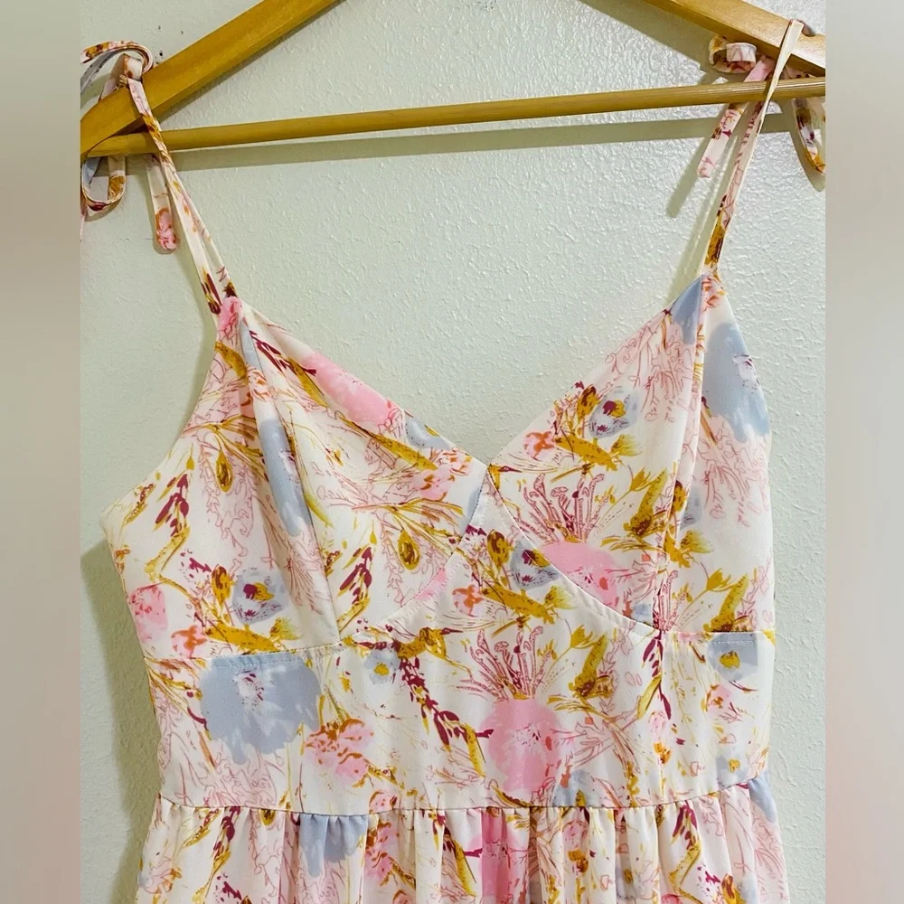 Wishlist Pink Floral Tiered Maxi Dress - Picture 3 of 6